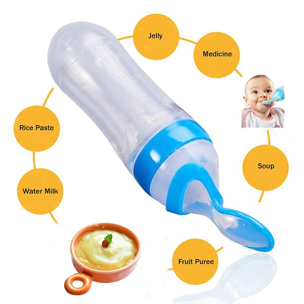 Termichy Baby Food Dispensing Spoon: Squeeze Feeder Dispenser for Baby - Self Feeding Bottle Spoon