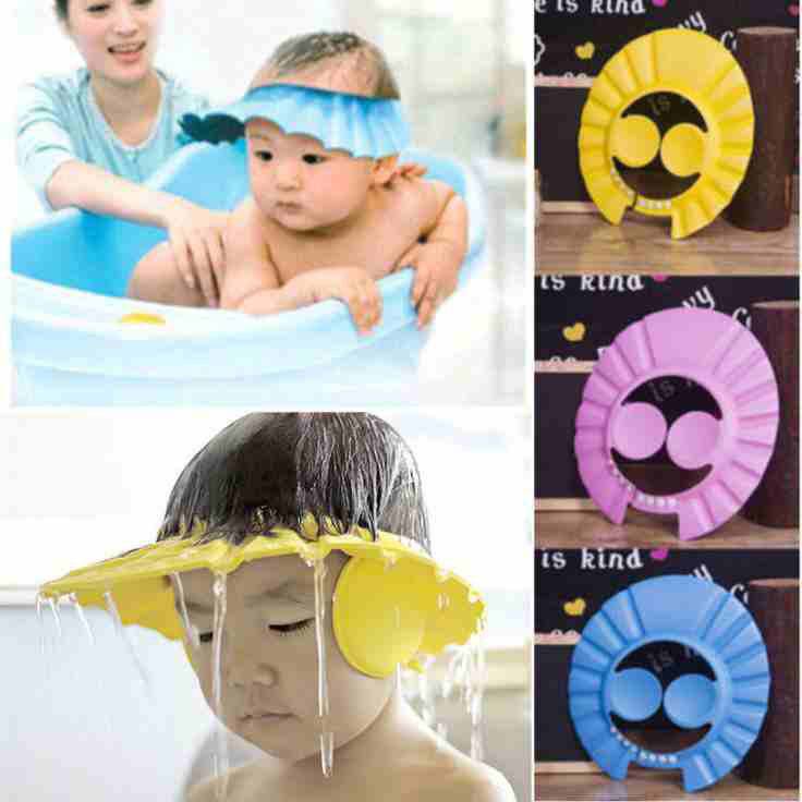 Adjustable Baby Shower Cap Child Kids Shampoo Bath Hat Wash Hair Shield