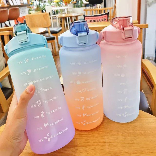 Water Bottle With and with  out straw